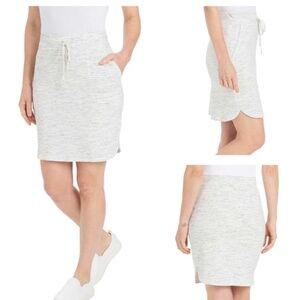 Hilary Radley Skirt Oatmeal Gray Space Dye Pull-On
